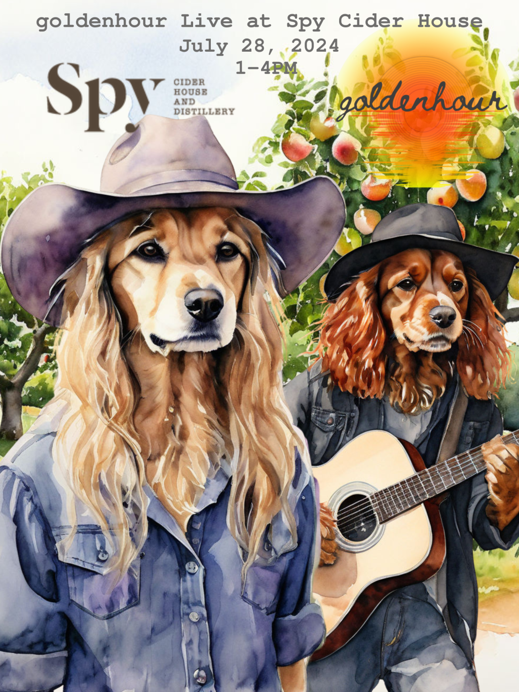 goldenhour Live at Spy Cider House and Distillery. July 28, 2024.&nbsp;1-4PM.