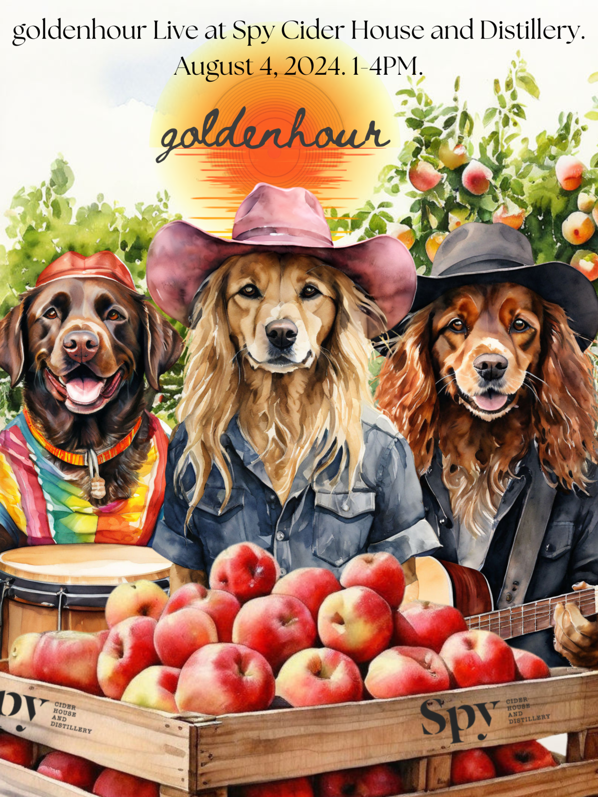 goldenhour Live at Spy Cider House. August 4, 2024.&nbsp;1-4PM.
