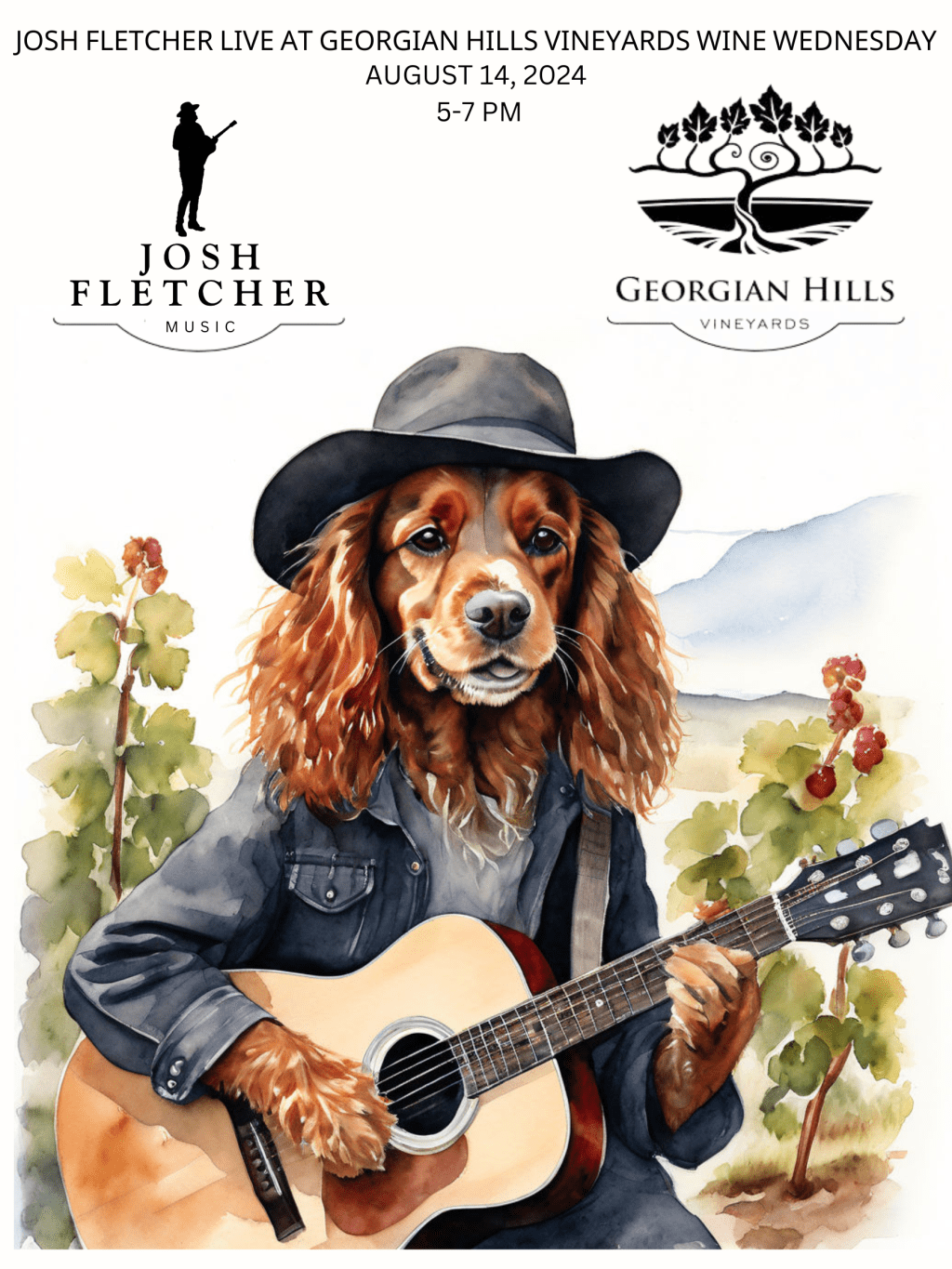 Live at Georgian Hills Vineyards. August 14, 2024.&nbsp;5-7PM.