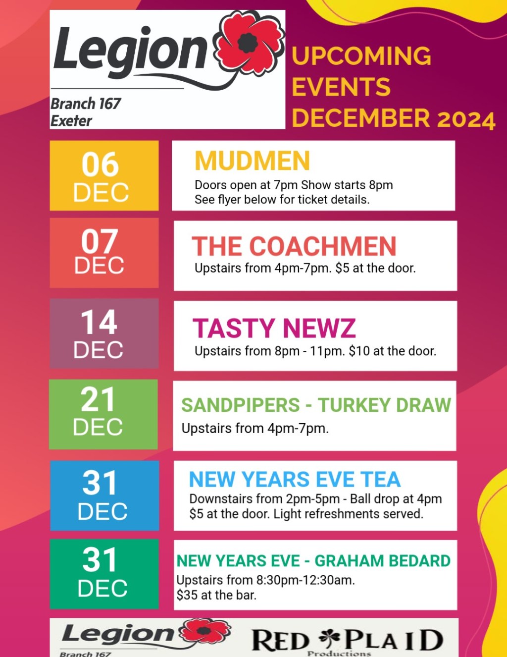 The Coachmen Live at The Exeter Legion. December 7, 2024.&nbsp;4-7PM.